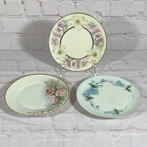Vintage Bavaria Floral Dessert Plates - Set of 3